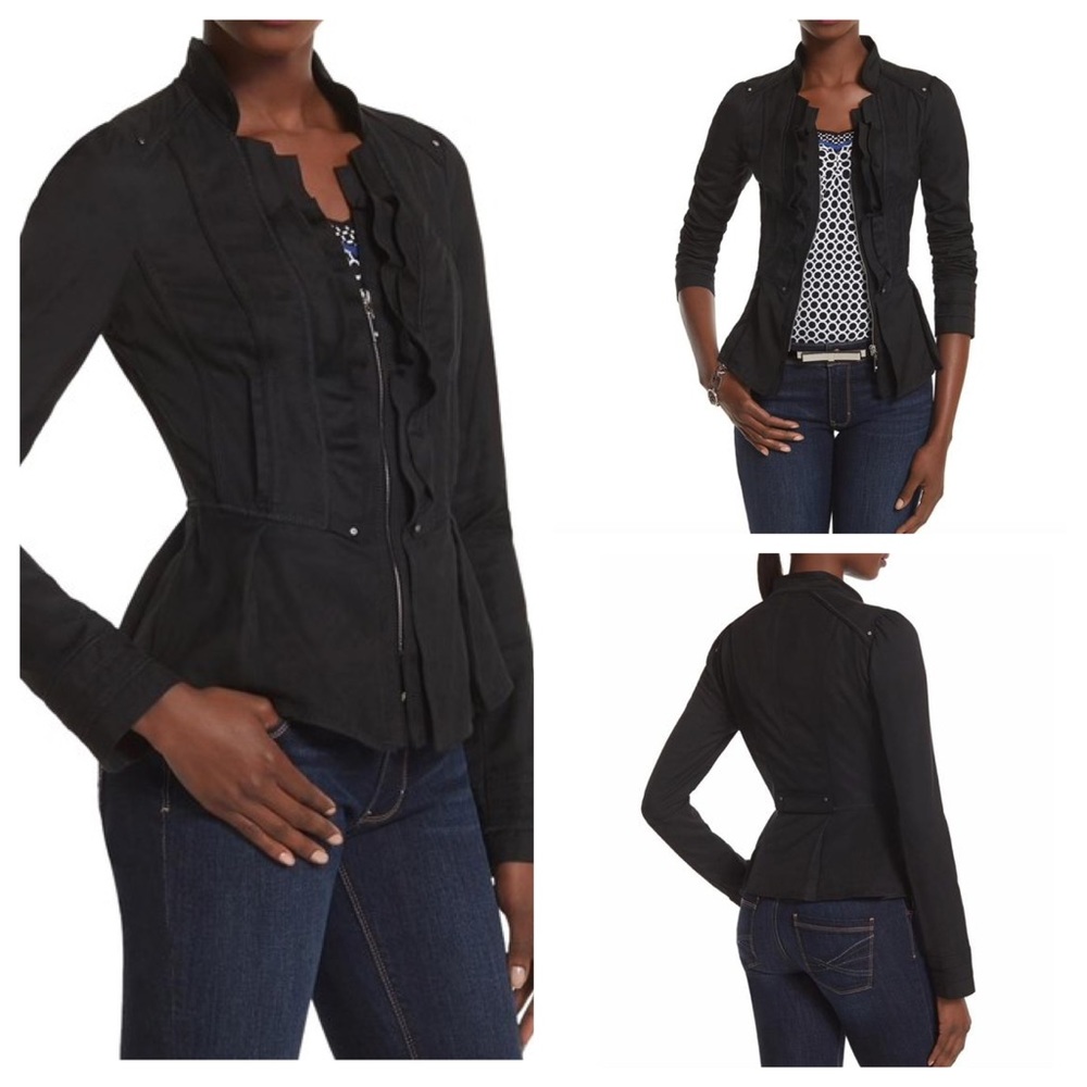 WHBM | Ruffle Front Peplum Jacket